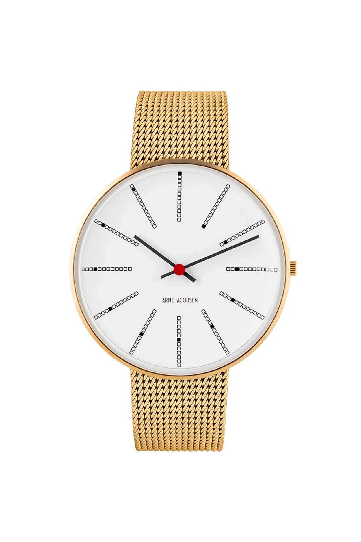 ARNE JACOBSEN BANKERS Ø40MM IO GULDMETAL MED HVID SKIVE - 43427