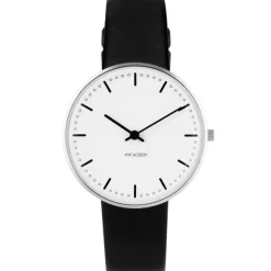 ARNE JACOBSEN CITY HALL 30MM SORT LÆDER - 53200-1401