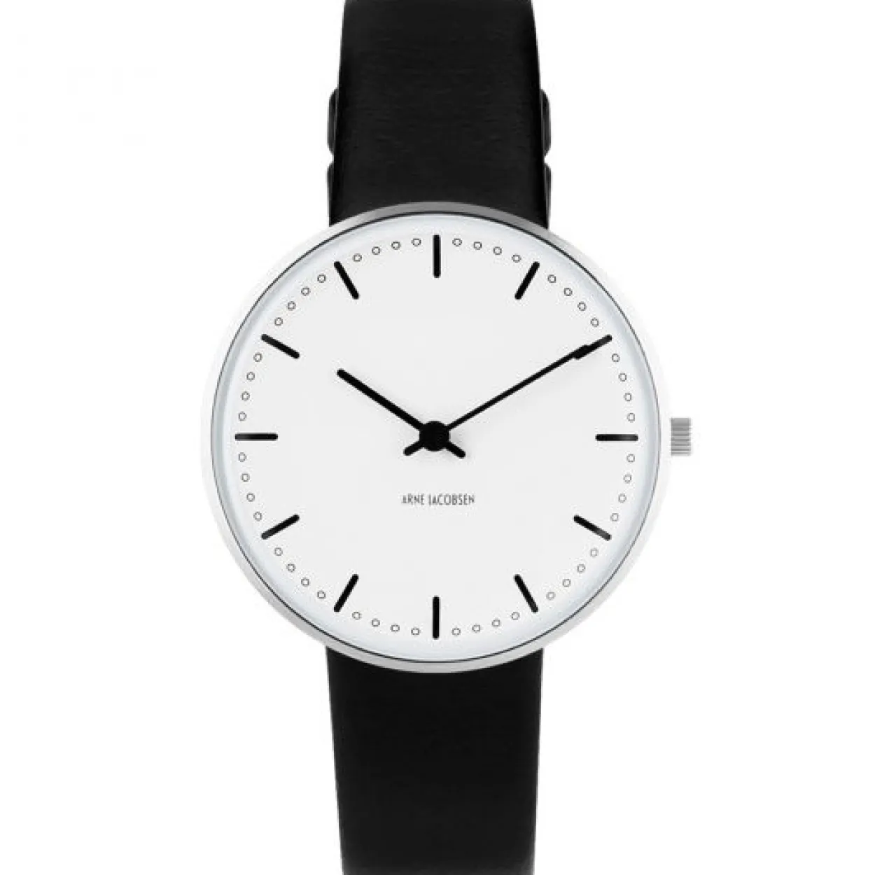 ARNE JACOBSEN CITY HALL 30MM SORT LÆDER - 53200-1401