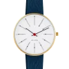 ARNE JACOBSEN UR BANKERS 34 MM MED NAVY BLÅ LÆDERREM - 53107-1604G