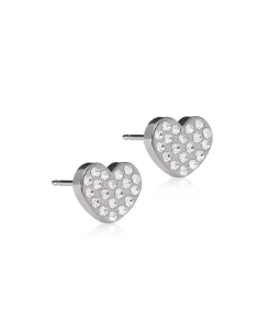 BLOMDAHL ØRERINGE TITANIUM NT BRILLIANCE HEART - 15-12172-01