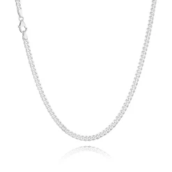BNH PANSER FACET HALSKÆDE SØLV 3,3 MM BRED 45 CM - SP10545C