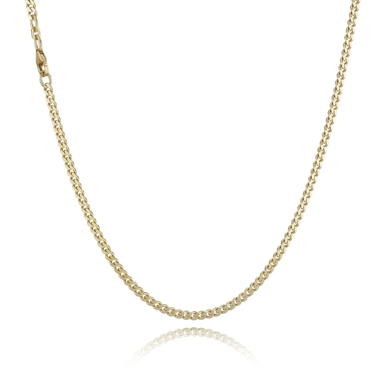 BNH PANSER 14 KARAT GULD HALSKÆDE 42 CM - P1407542C