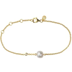 BYBIEHL COCO ARMBÅND FORGYLDT SØLV MED PERLE - 2-3301WP-GP