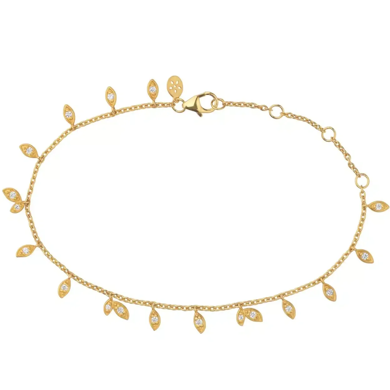 BYBIEHL JUNGLE VINE SPARKLE SØLV FORGYLDT ARMBÅND MED ZIRKONER - 2-3106A-GP