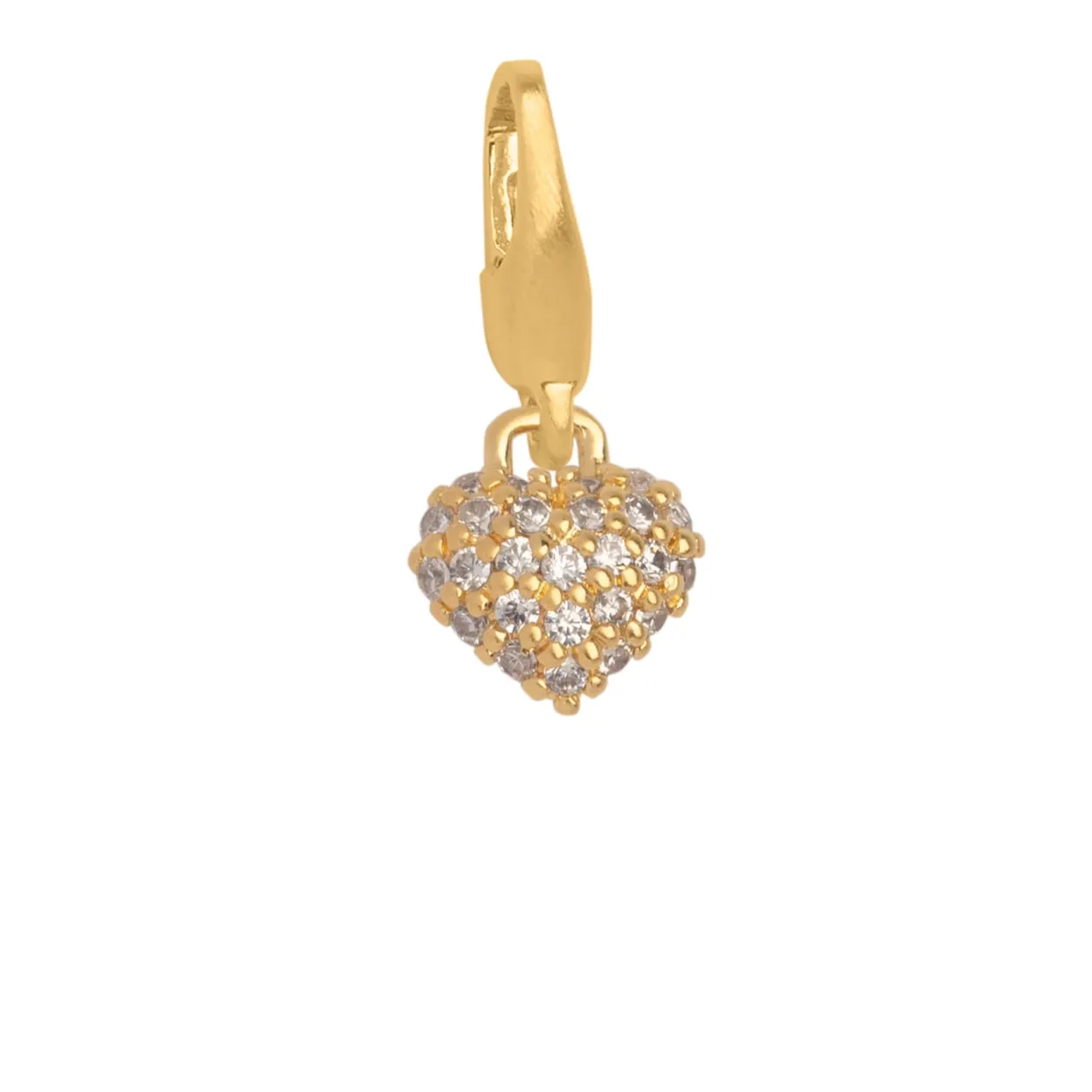 BYBIEHL MINI SPARKLE HEART CHARM METAL FORGYLDT - 7-5204A-GP-B