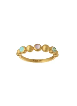 BYBIEHL PEBBLES BAND COLORS RING FORGYLDT SØLV RING - 5-3802M-GP