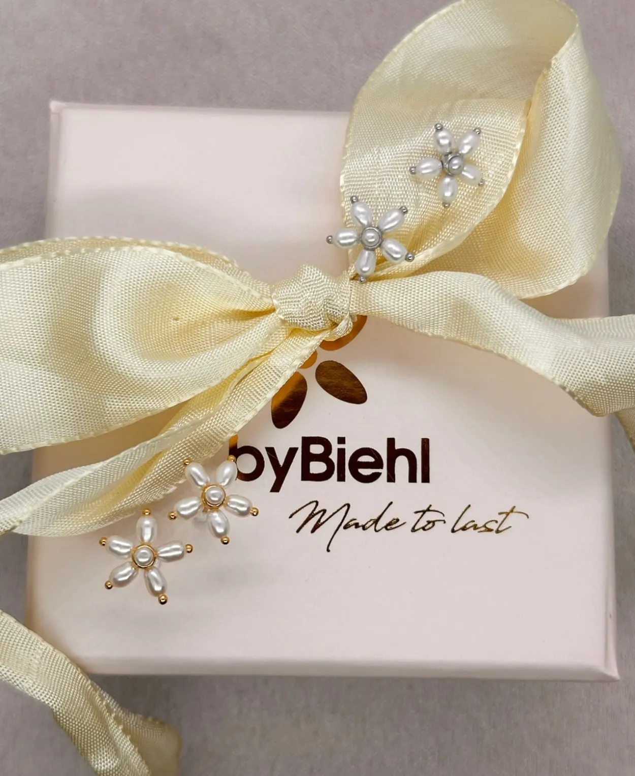 BYBIEHL ØRERINGE SØLV FORGYLDT PEARL SIGNATURE STIK - 4-038WP-GP
