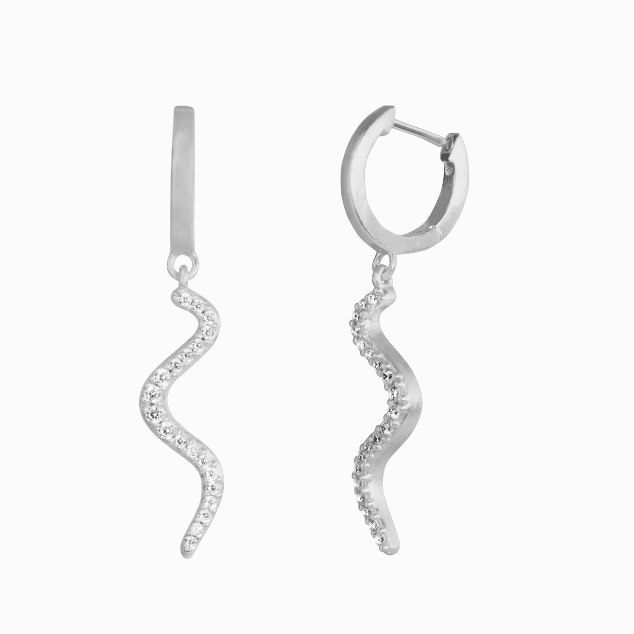 BYBIEHL ØRERINGE WAVE SPARKLE MINI SØLV - 4-028A-R