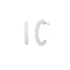 BYBIEHL SMALL PEARL HOOP ØRESTIKKER SØLV MED PERLER 16 MM - 4-032wp-R