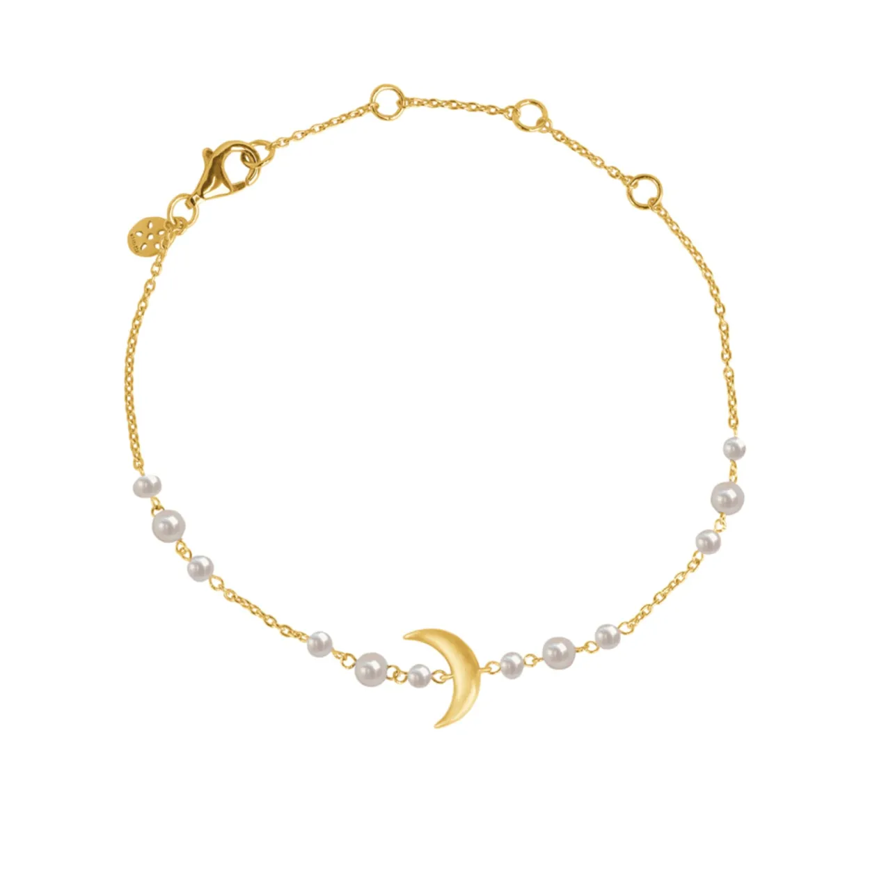 BYBIEHL SUMMER MOON ARMBÅND FORGYLDT SØLV MED PERLER - 2-5203WP-GP