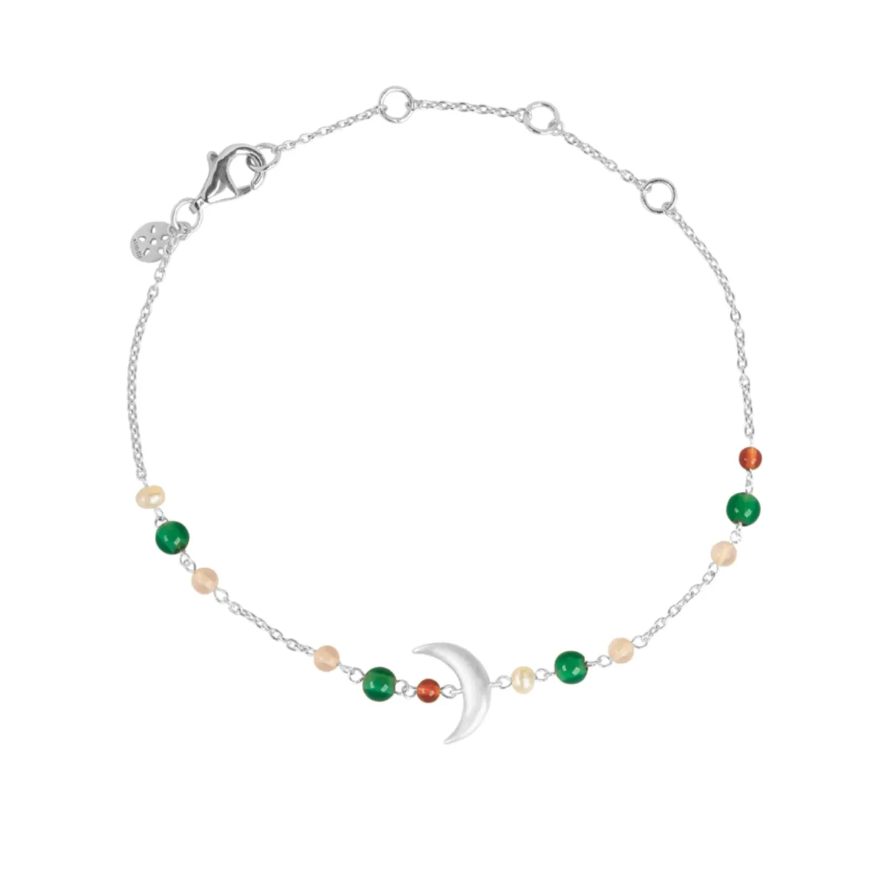 BYBIEHL SUMMER MOON ARMBÅND SØLV MED PERLER OG STEN - 2-5202M-R