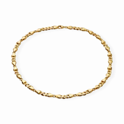 CAMILLE BRINCH CHOKER MELLEMSTOR HALSKÆDE I FORGYLDT SØLV 45 CM - MCBC-FG-45