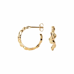 CAMILLE BRINCH CONTRAST FUSION HOOPS ØRERINGE FORGYLDT SØLV - COFH-FG