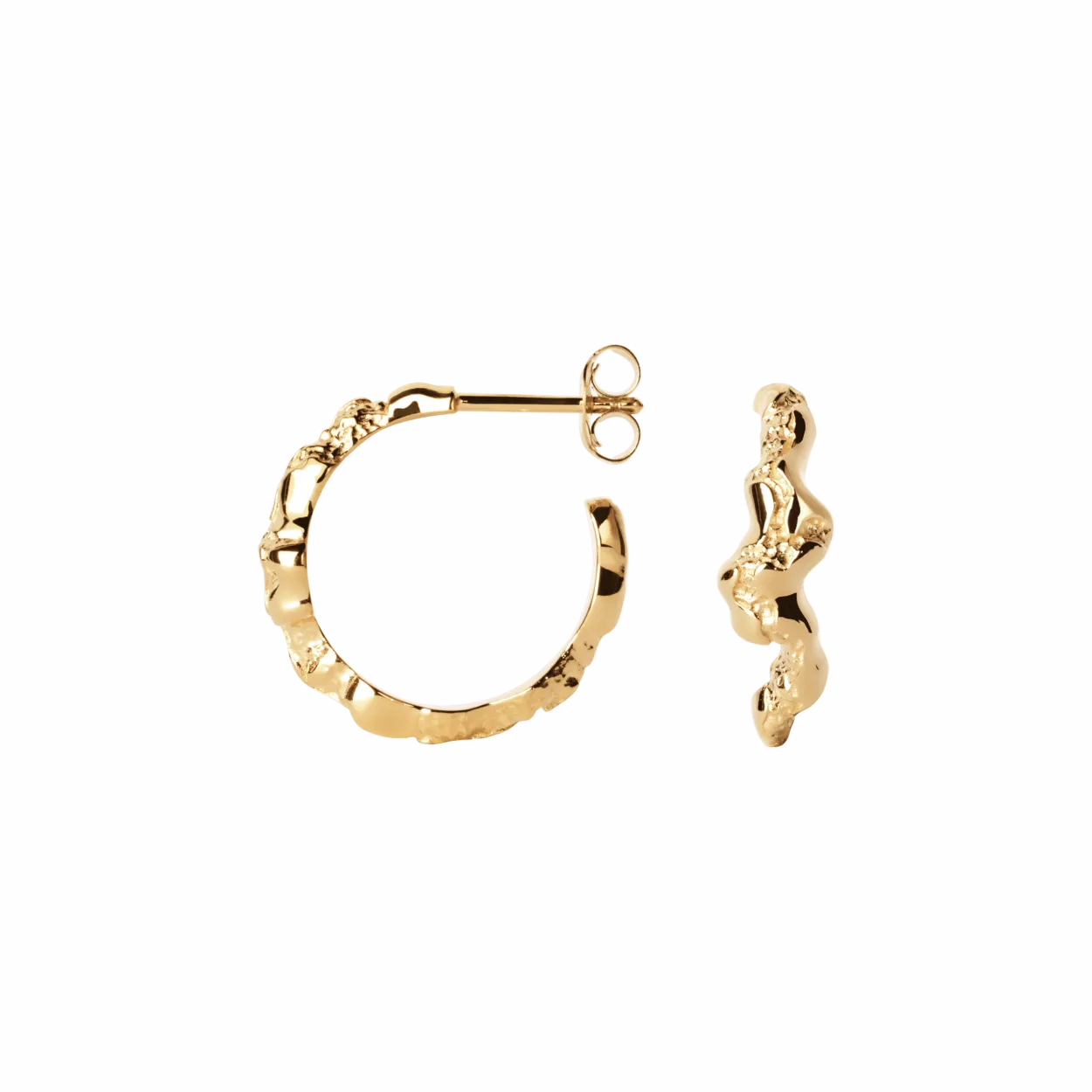CAMILLE BRINCH CONTRAST FUSION HOOPS ØRERINGE FORGYLDT SØLV - COFH-FG