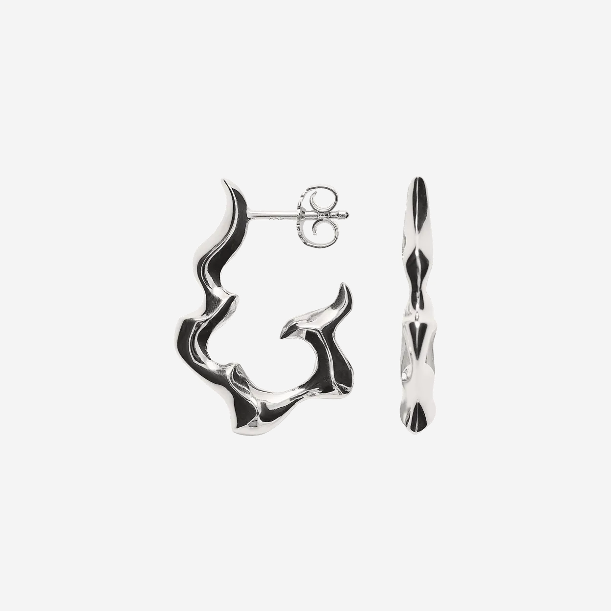 CAMILLE BRINCH INFINITY MEDIUM FLAMES ØRERINGE I SØLV - MIFLH