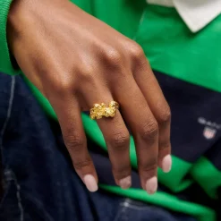 CAMILLE BRINCH LEVITATE CRUSH RING FORGYLDT SØLV - LCRR-FG