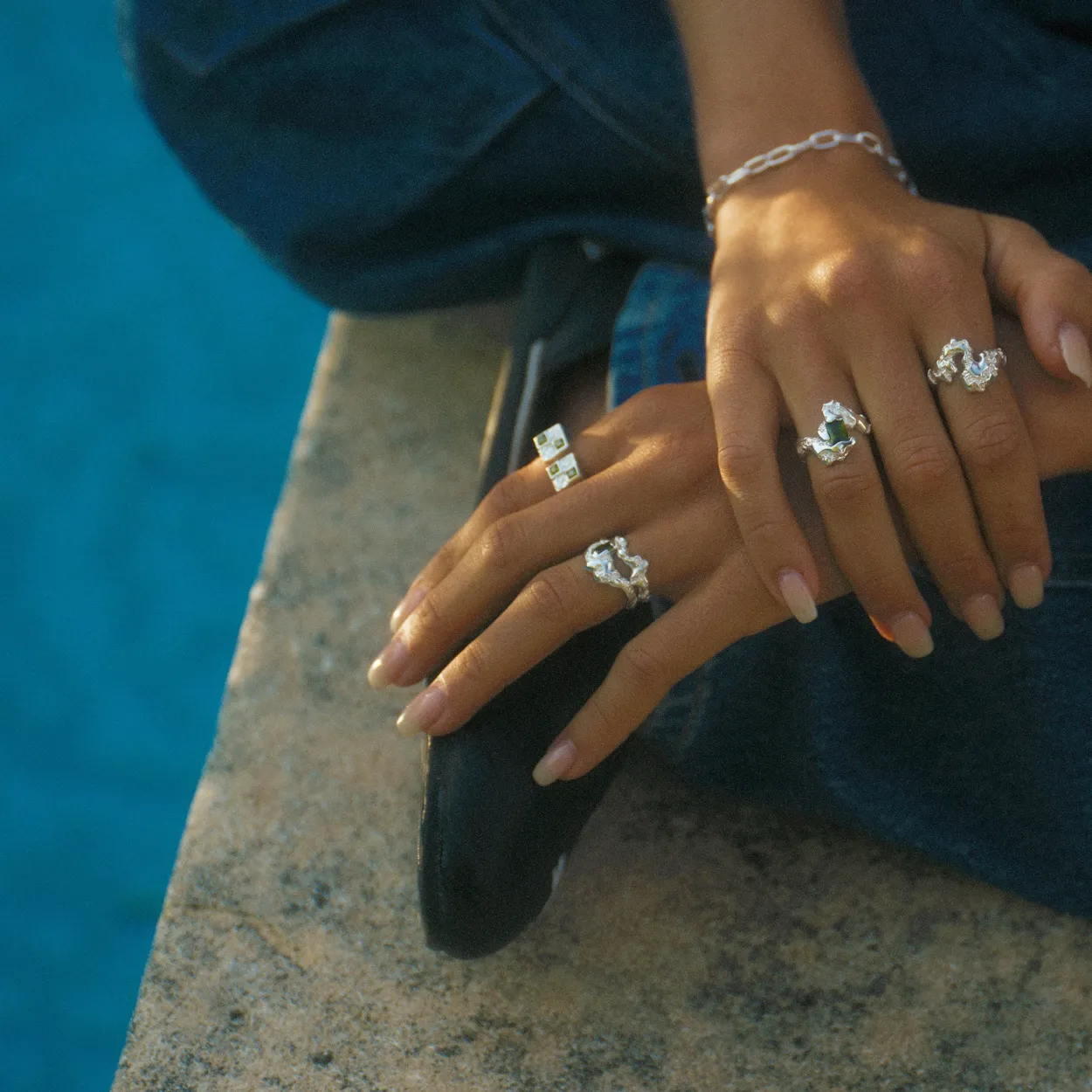 CAMILLE BRINCH MEDIUM CONTRAST SØLV RING - MCOR