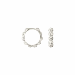 CAMILLE BRINCH MEDIUM DOTS HOOPS I SØLV - MDH