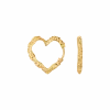 CAMILLE BRINCH MEDIUM HEART CRUSH HOOPS FORGYLDT SØLV ØRERINGE - MHCRH-FG