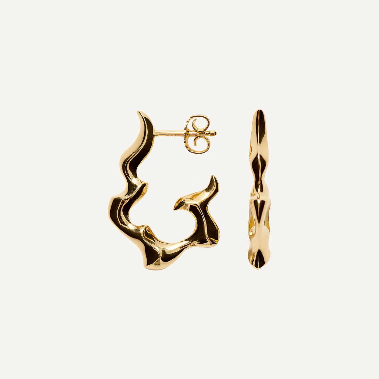 CAMILLE BRINCH MEDIUM INFINITY FLAMES HOOPS ØRERINGE SØLV FORGYLDT - MIFLH-FG