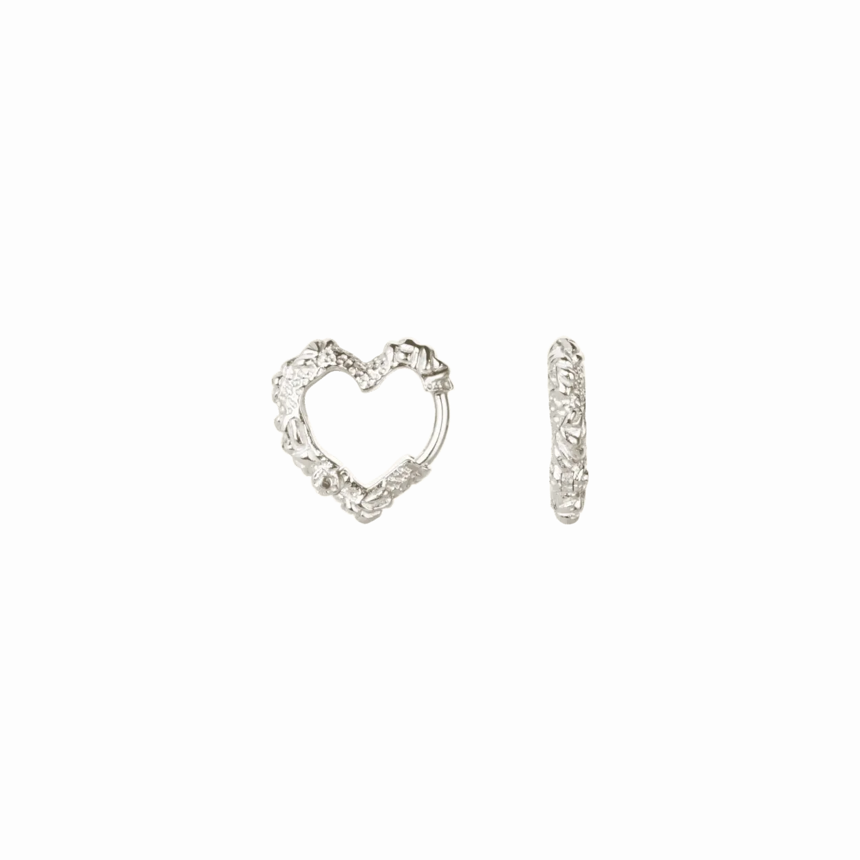CAMILLE BRINCH MINI HEART CRUSH HOOPS SØLV ØRERINGE - MINIHCRH