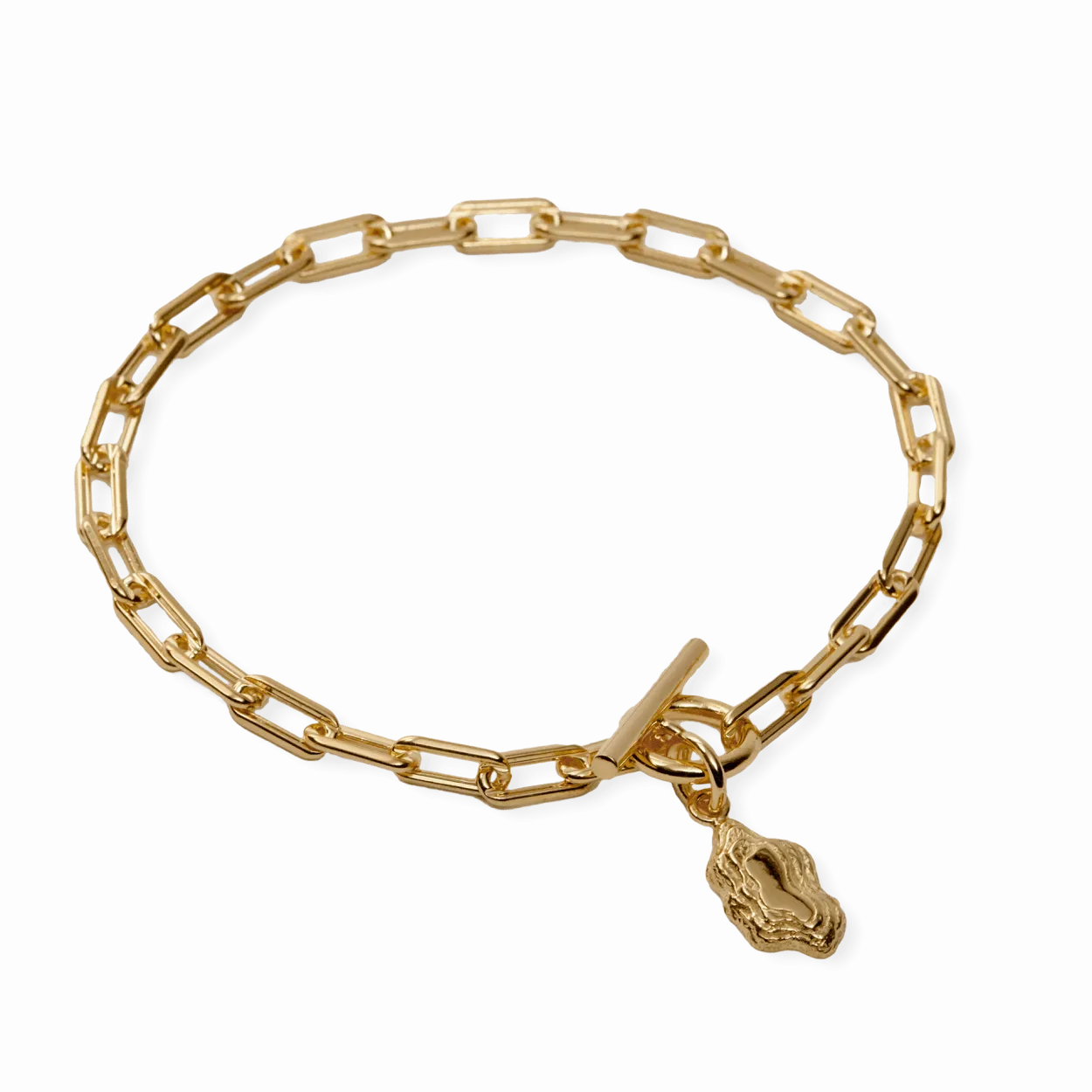 CAMILLE BRINCH NUGGET LAYERS T-LOCK ARMBÅND FORGYLDT SØLV - NLATA-FG-18