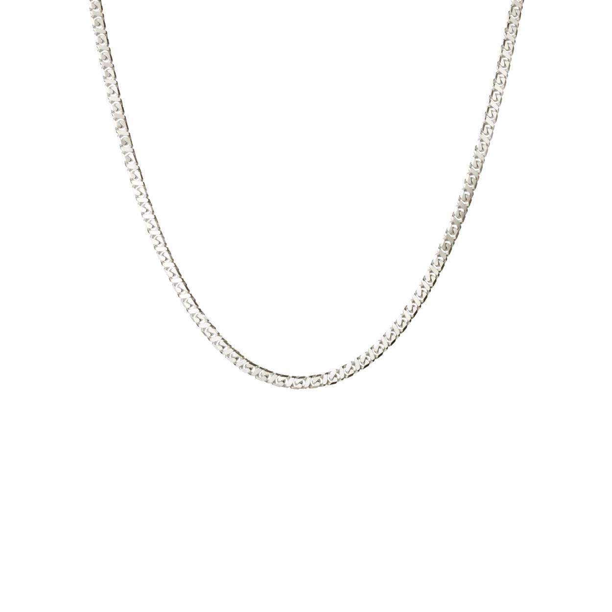 CAMILLE BRINCH SHINY SPARKLY HALSKÆDE I SØLV 45 CM - SSPN-45
