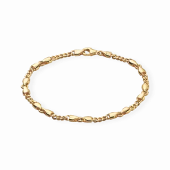 CAMILLE BRINCH SMALL CB BRACELET SØLV FORGYLDT ARMBÅND 18 CM - LCBA-FG-18