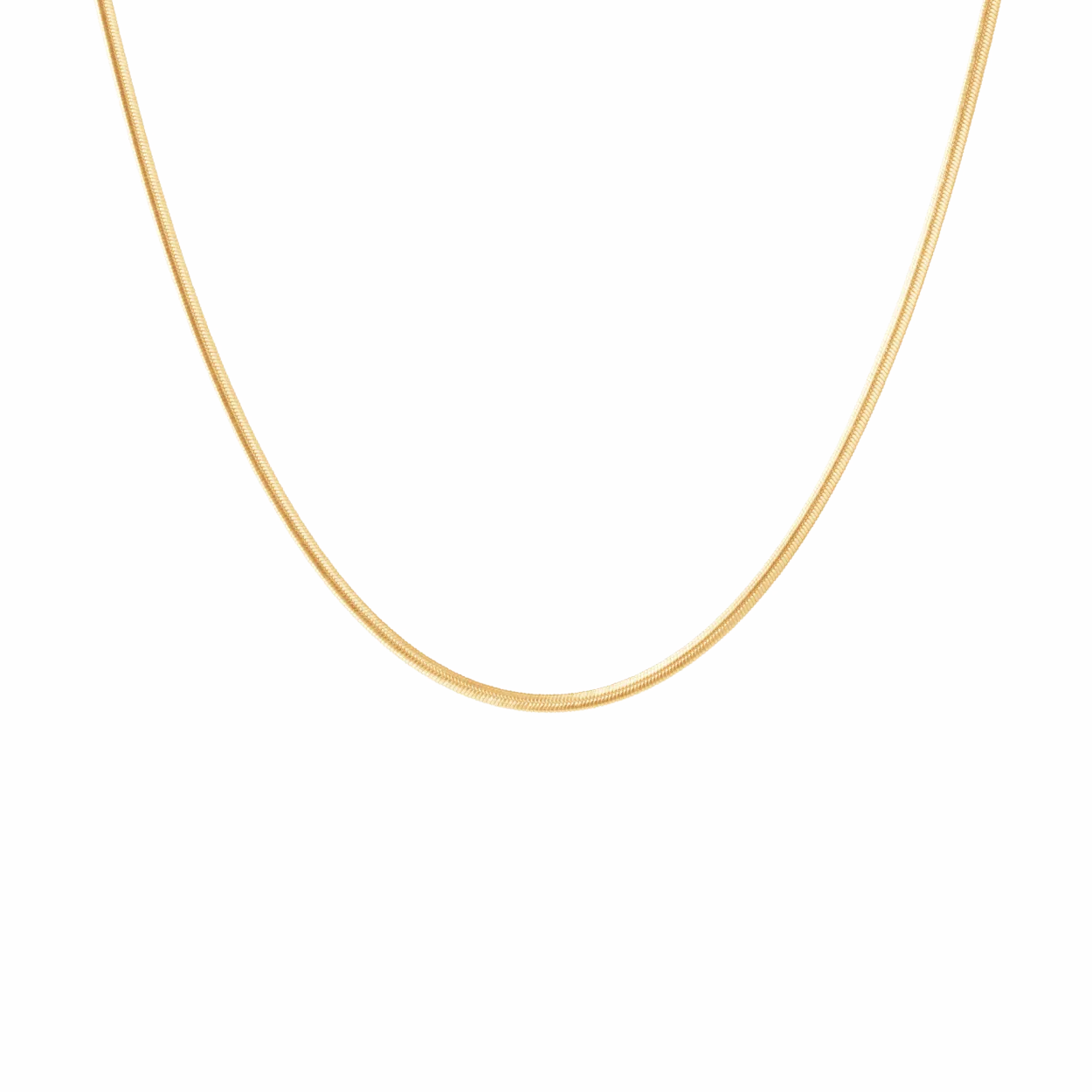 CAMILLE BRINCH SMALL ESSENTIA SNAKE HALSKÆDE I FORGYLDT SØLV PÅ 40 CM - SESN-FG-40