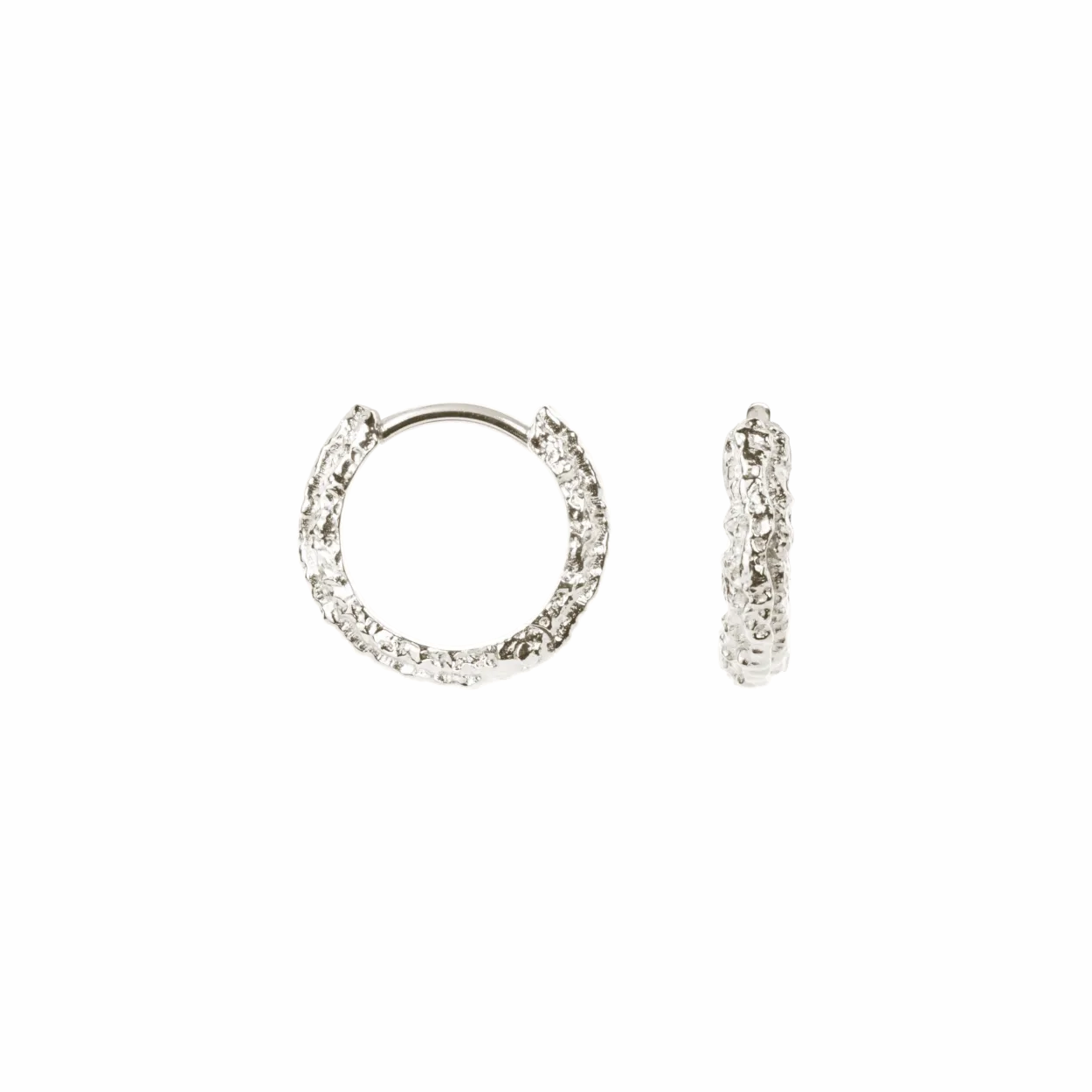 CAMILLE BRINCH SMALL SPARKLY HOOPS I SØLV - SSPH