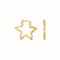 CAMILLE BRINCH STAR SPARKLY HOOPS ØRERINGE I FORGYLDT SØLV - STSPH-FG