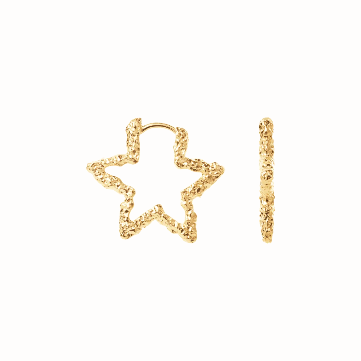 CAMILLE BRINCH STAR SPARKLY HOOPS ØRERINGE I FORGYLDT SØLV - STSPH-FG