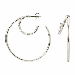 CAMILLE BRINCH STATEMENT TWIN ESSENTIA HOOPS SØLV - STTEH