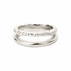 CAMILLE BRINCH TWIN ESSENTIA RING SØLV - TER
