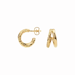 CAMILLE BRINCH TWIN ESSENTIA HOOPS FORGYLDT SØLV - TSE-FG