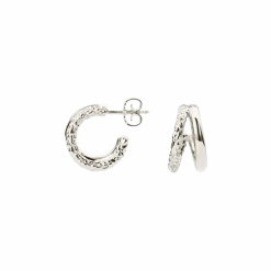CAMILLE BRINCH TWIN ESSENTIA HOOPS SØLV - TSE