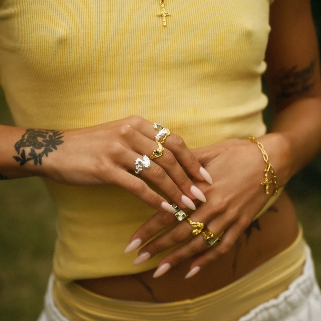 CAMILLE MELLEM CONTRAST RING FORGYLDT SØLV - MCOR-FG