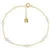 CARRÉ GEM CANDY ARMBÅND SØLV FORGYLDT MED PERLE OG ROSA KVARTS - FB 4316 BIRQ 16+1,5+1,5