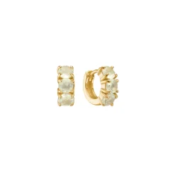 CARRÉ GEM CANDY ØRERINGE SØLV FORGYLDT CREOL MED LEMON QUARTZ - FH 4373 LQ