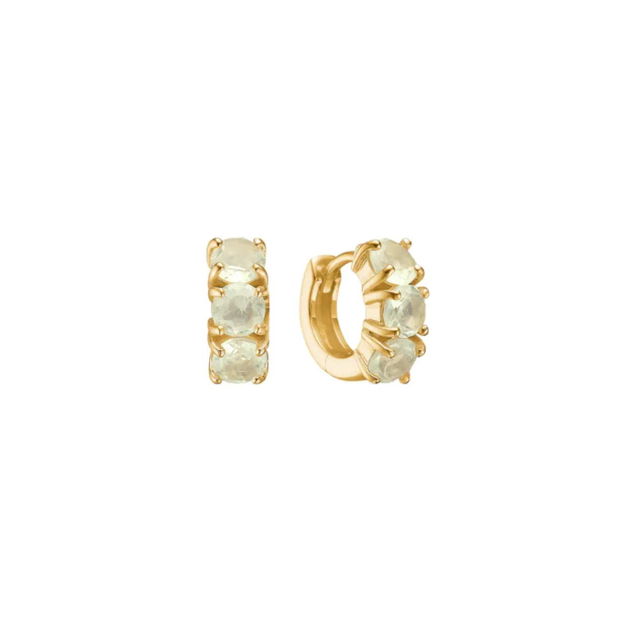 CARRÉ GEM CANDY ØRERINGE SØLV FORGYLDT CREOL MED LEMON QUARTZ - FH 4373 LQ