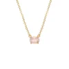 CARRÉ GEM CANDY SØLV FORGYLDT HALSKÆDE MED ROSA QUARTZ - FC 4371 RQ 38+2,5+2,5