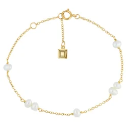 CARRÈ PEARL JAM SØLV FORGYLDT ARMBÅND PERLE - FB 4316 BI 16+1,5+1,5