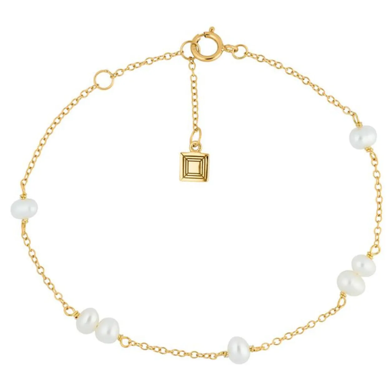 CARRÈ PEARL JAM SØLV FORGYLDT ARMBÅND PERLE - FB 4316 BI 16+1,5+1,5