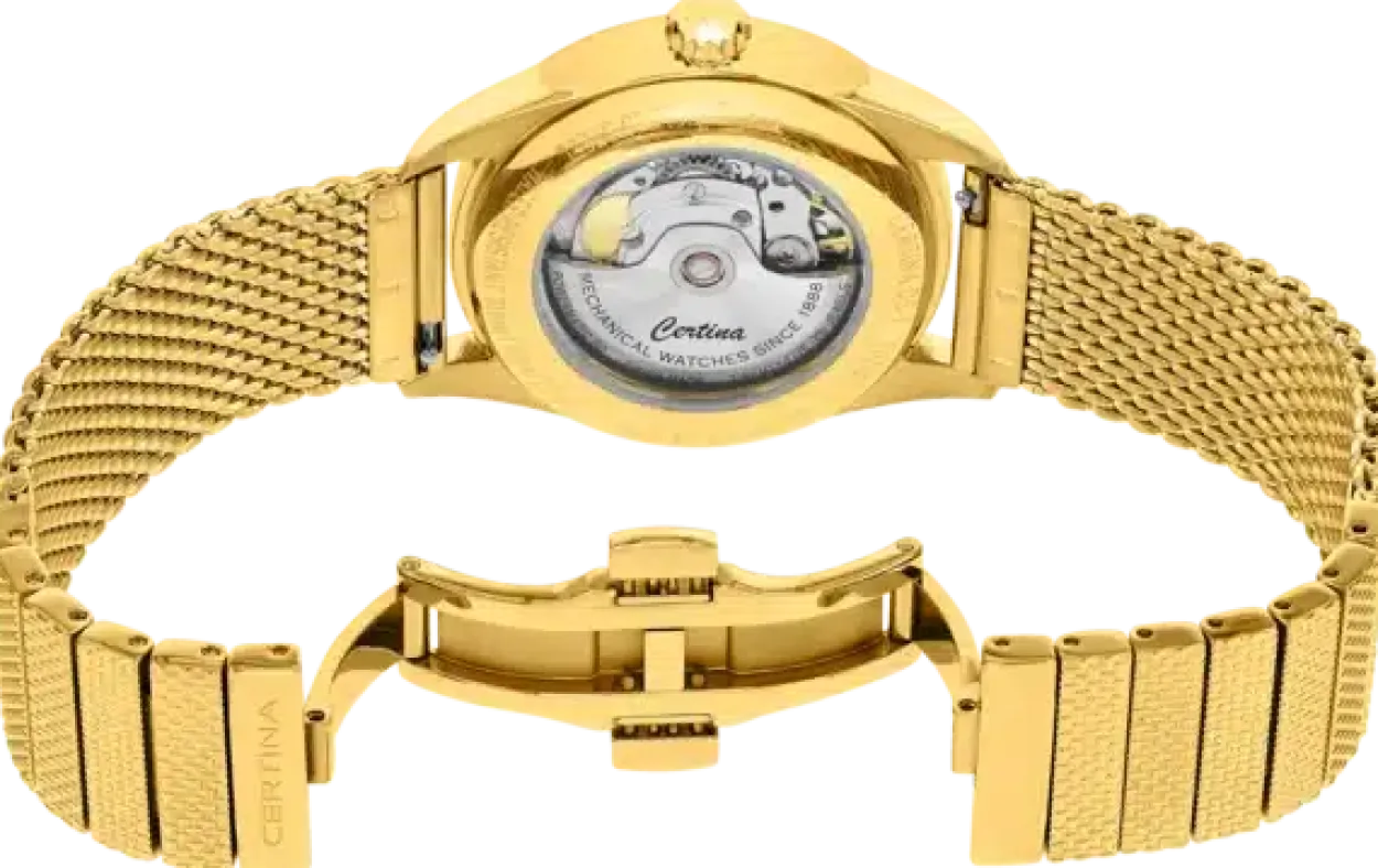CERTINA POWERMATIC 80 UR HERRE GULDFARVET MED MESHLÆNKE - C0298073336100