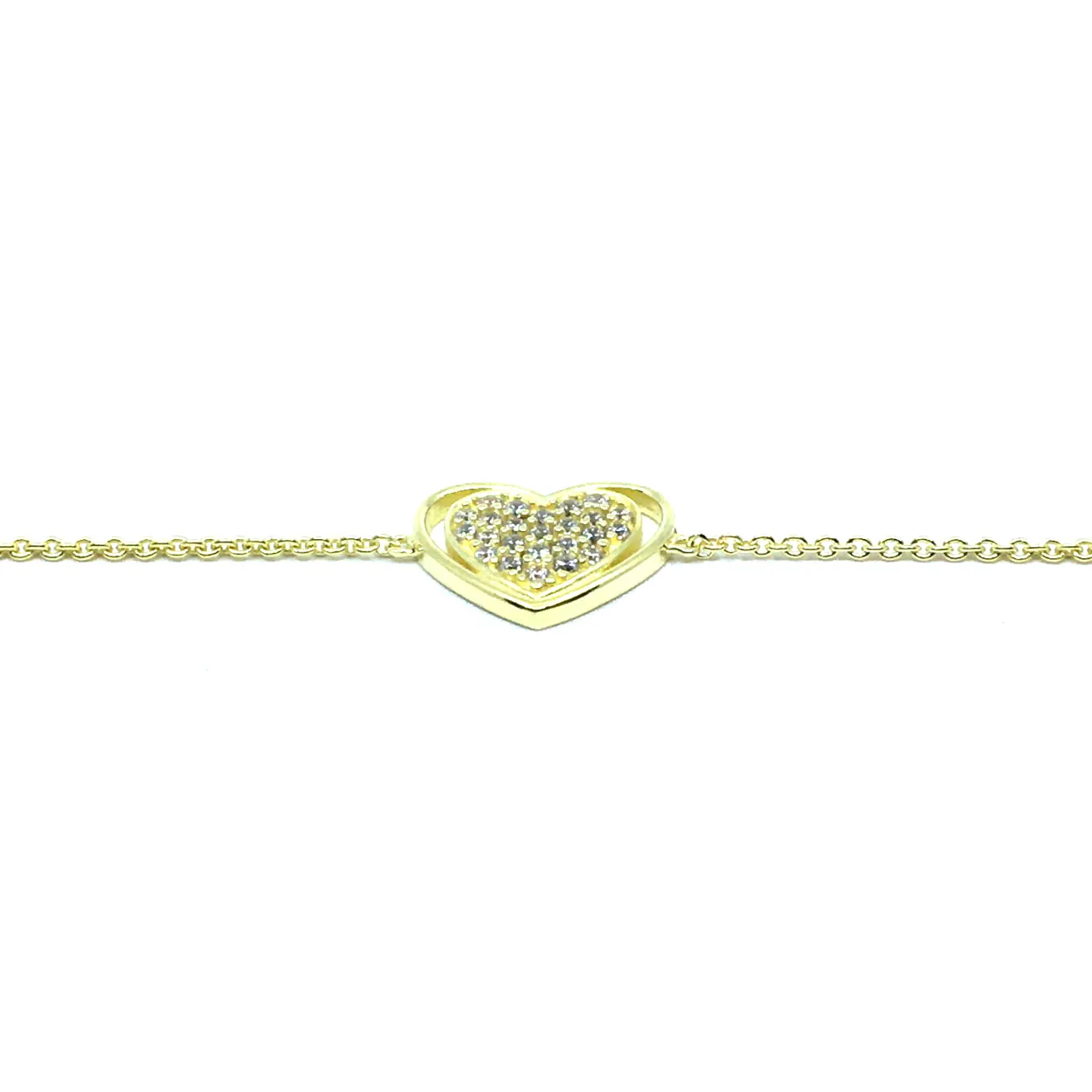CHRISTOFFERSEN JEWELLERY ARMBÅND FORGYLDT HJERTE MED ZIRKONIA - 9010229-11