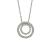 CHRISTOFFERSEN JEWELLERY HALSKÆDE SØLV DOBBELT CIRKEL MED ZIRKONIA - 2010127