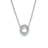 CHRISTOFFERSEN JEWELLERY HALSKÆDE 14 KARAT HVIDGULD CIRKEL MED BRILLANTER - 2000158-5