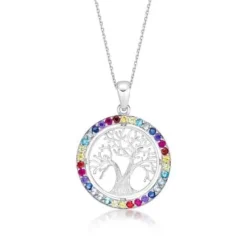 CHRISTOFFERSEN JEWELLERY HALSKÆDE SØLV LIVETSTRÆ RAINBOW - 4011671-6