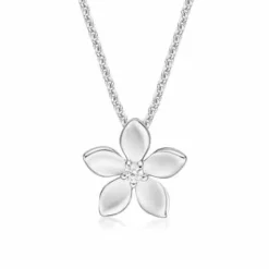 CHRISTOFFERSEN JEWELLERY HALSKÆDE SØLV MED BLOMST - 4070770